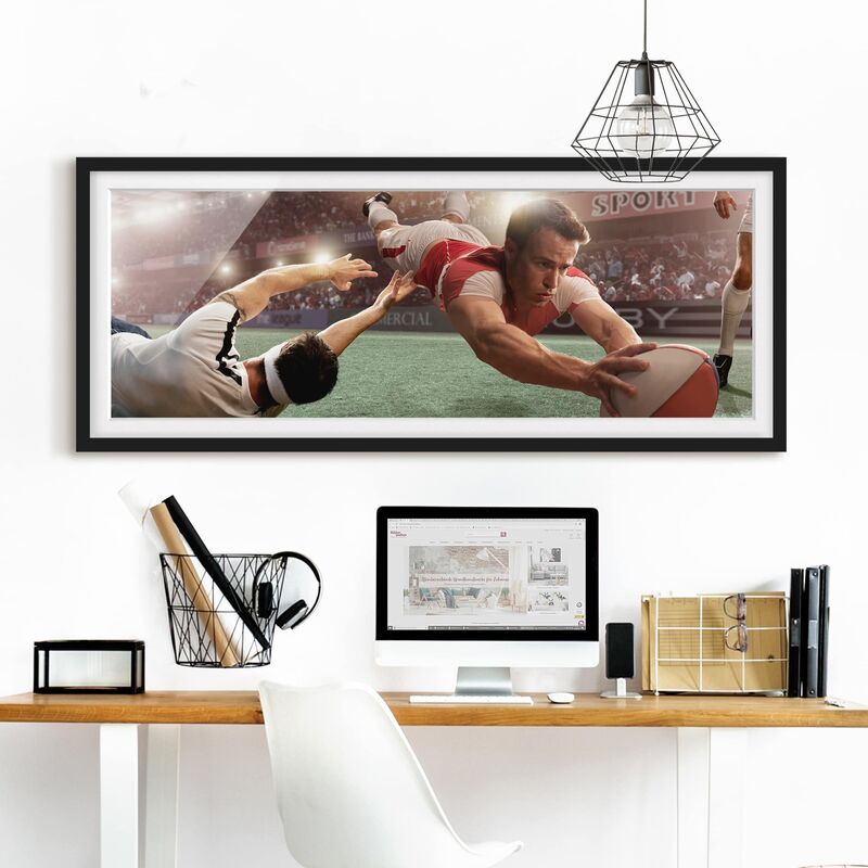 

Póster enmarcado - Azione Rugby Dimensión LxA: 50cm x 130cm, Marco: Negro