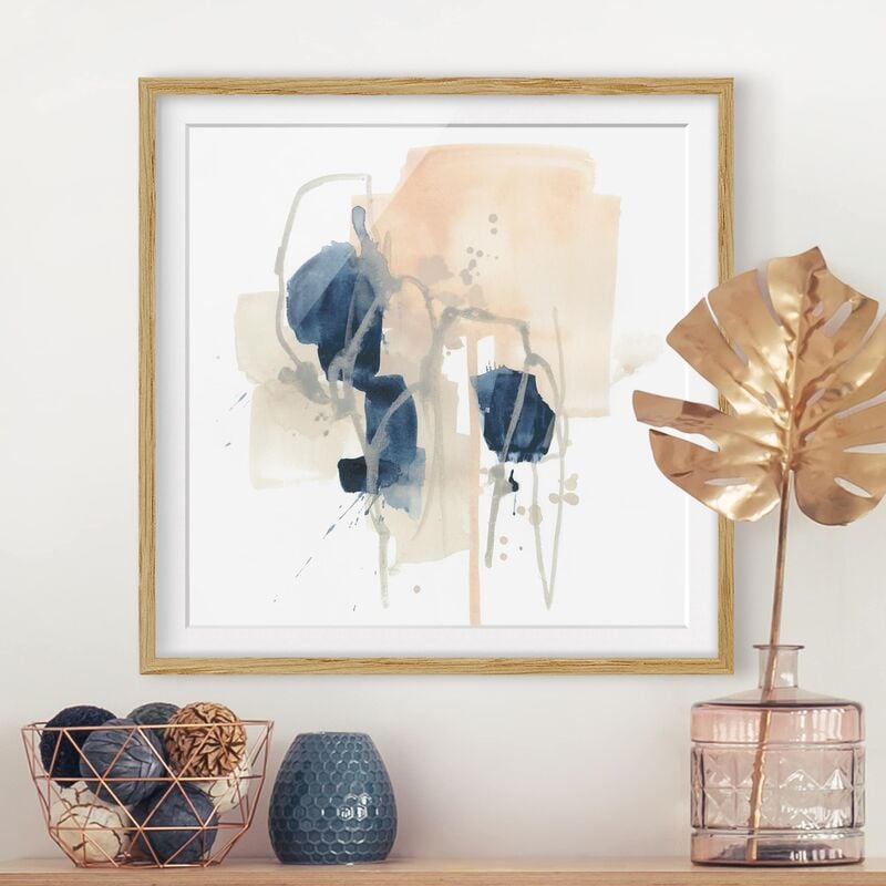 

Póster enmarcado - Azurite I Dimensión LxA: 50cm x 50cm, Marco: Roble