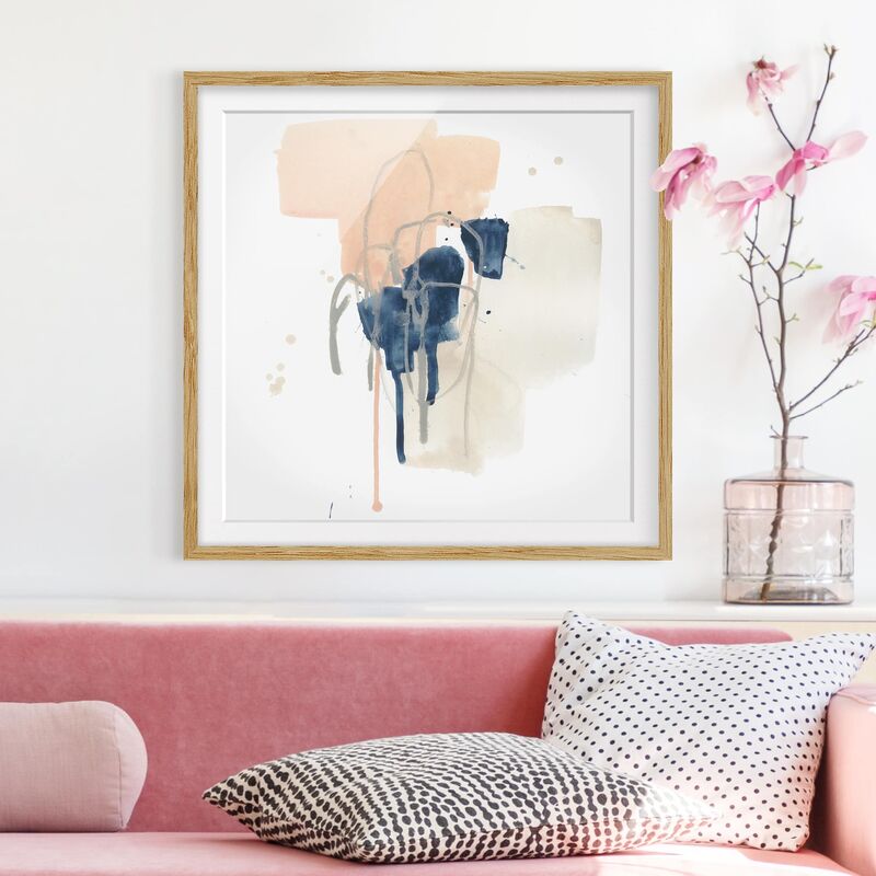 

Póster enmarcado - Azurite II Dimensión LxA: 70cm x 70cm, Marco: Roble