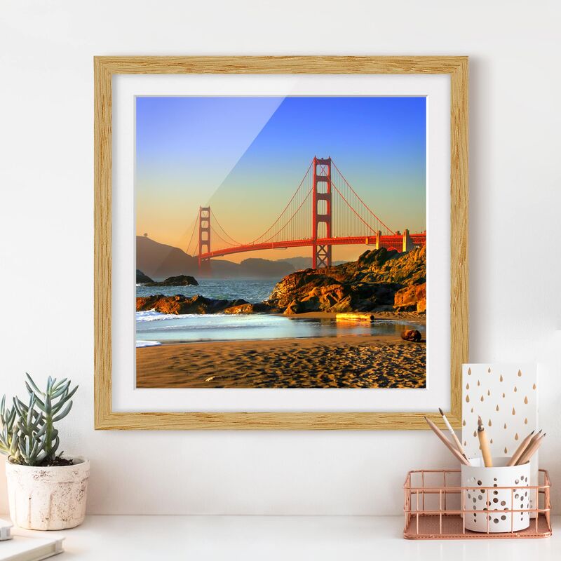 

Póster enmarcado - Baker Beach Dimensión LxA: 20cm x 20cm, Marco: Roble