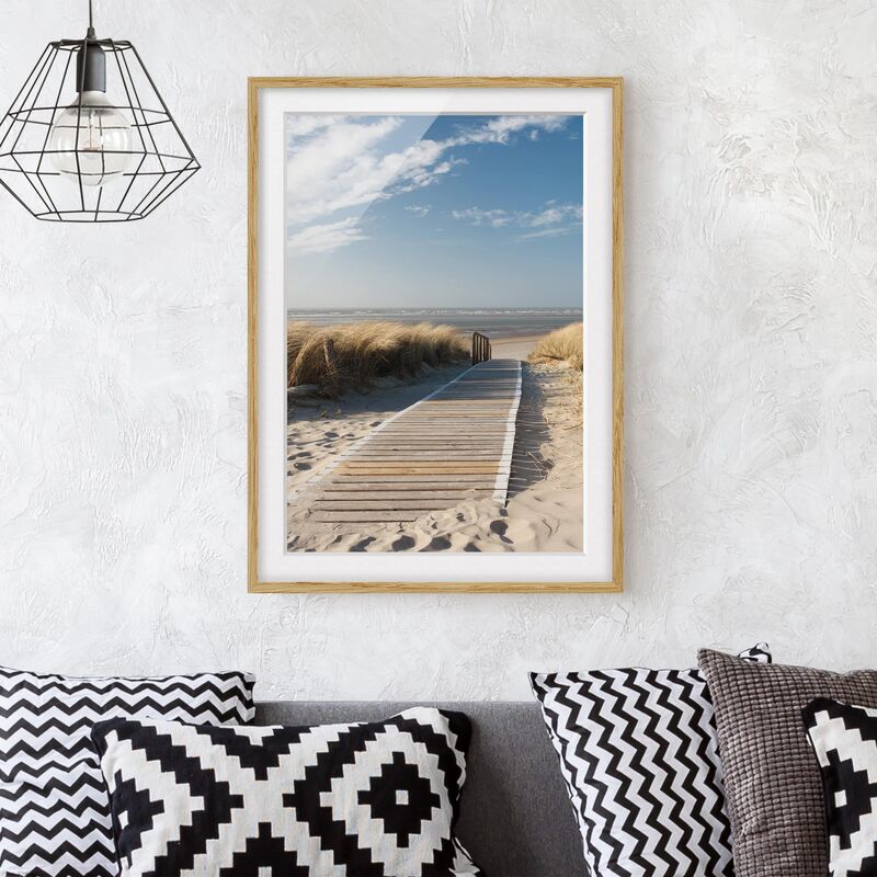 

Póster enmarcado - Baltic Sea Beach Dimensión LxA: 40cm x 30cm, Marco: Roble