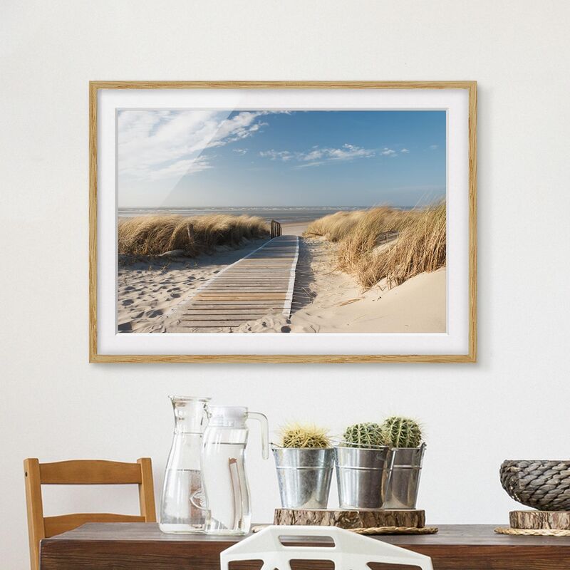 

Póster enmarcado - Baltic Sea Beach Dimensión LxA: 70cm x 100cm, Marco: Roble