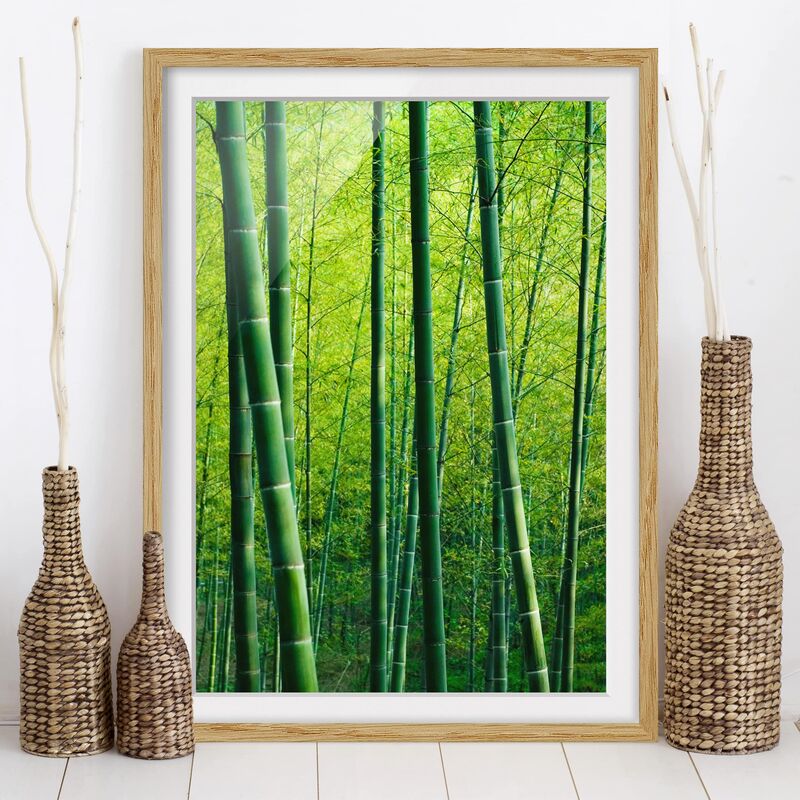 

Póster enmarcado - Bamboo Forest Dimensión LxA: 70cm x 50cm, Marco: Roble