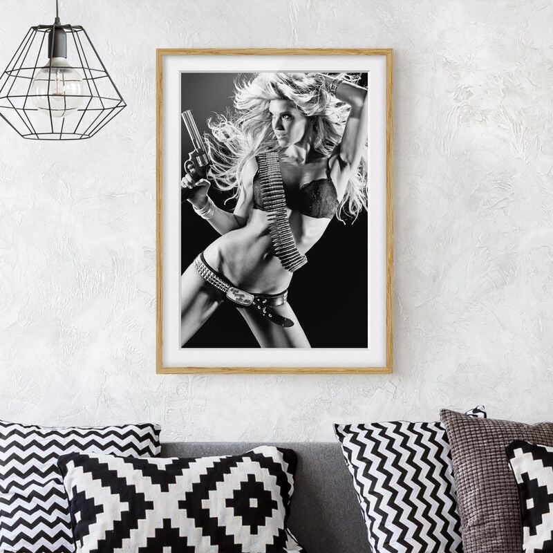 

Póster enmarcado - Bang, Bang, Baby! Dimensión LxA: 55cm x 40cm, Marco: Roble