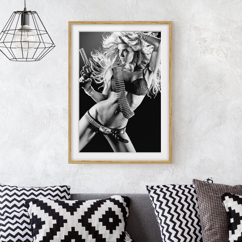 

Póster enmarcado - Bang, Bang, Baby! Dimensión LxA: 70cm x 50cm, Marco: Roble