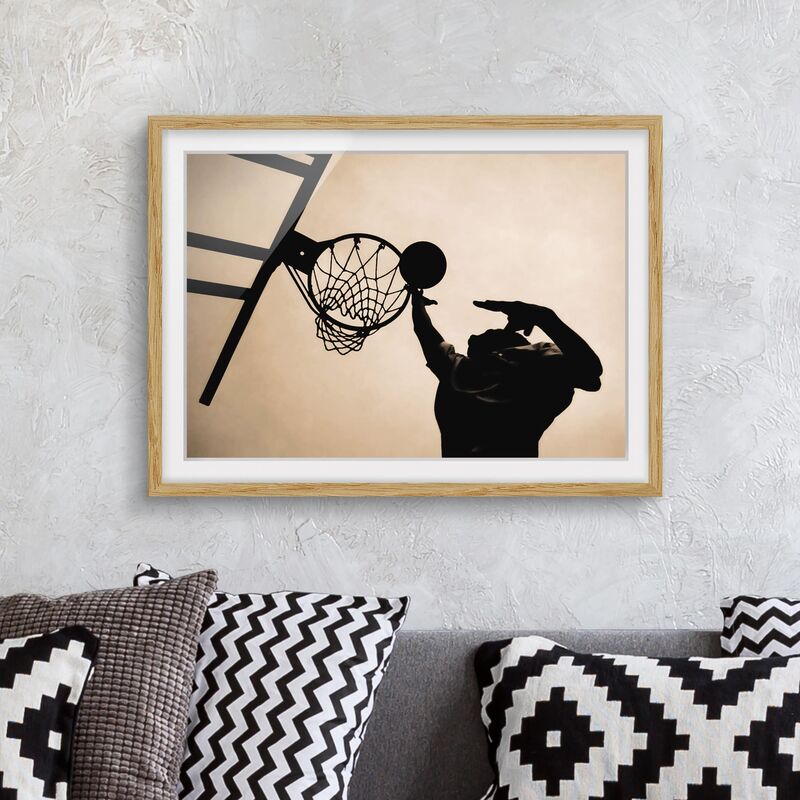 

Póster enmarcado - Basketball Dimensión LxA: 30cm x 40cm, Marco: Roble