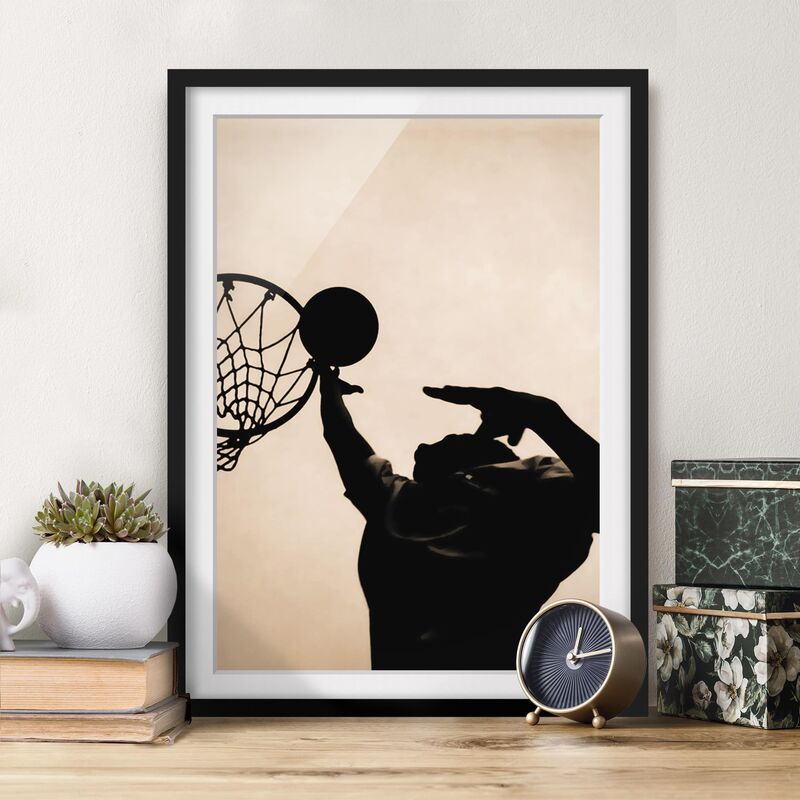 

Póster enmarcado - Basketball Dimensión LxA: 24cm x 18cm, Marco: Negro