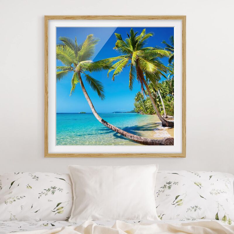 

Póster enmarcado - Beach Of Thailand Dimensión LxA: 70cm x 70cm, Marco: Roble