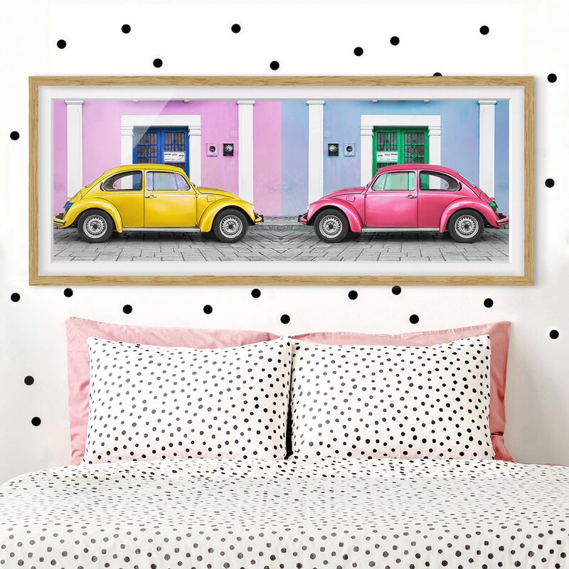 

Póster enmarcado - Beetle Duello Dimensión LxA: 30cm x 75cm, Marco: Roble