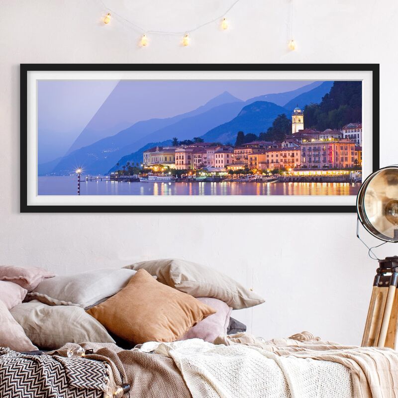 

Póster enmarcado - Bellagio Sul Lago Di Como Dimensión LxA: 20cm x 50cm, Marco: Negro