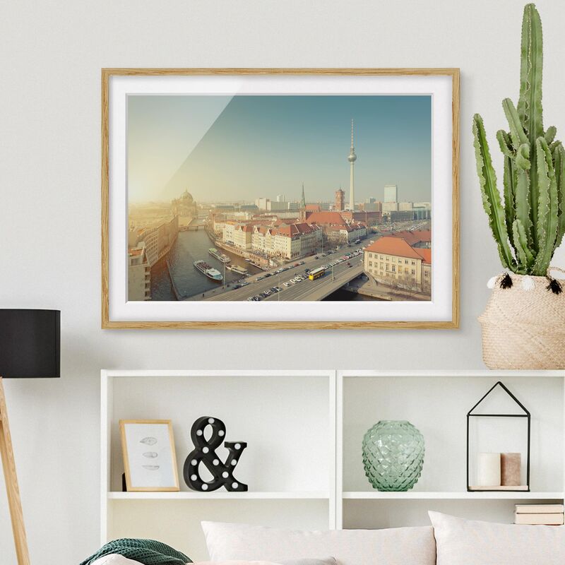 

Póster enmarcado - Berlin Morning Dimensión LxA: 40cm x 55cm, Marco: Roble