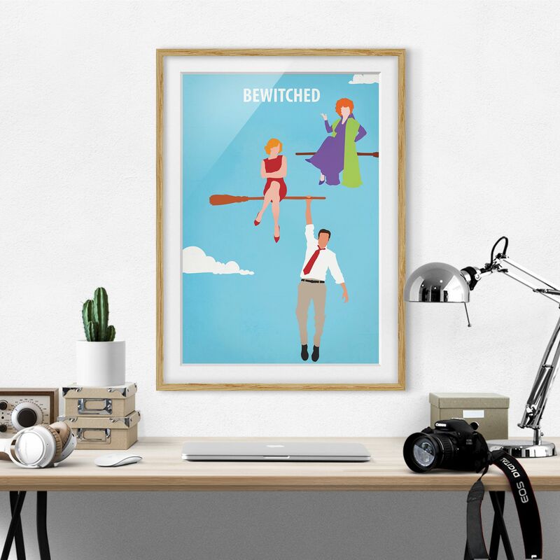 

Póster enmarcado - Bewitched Movie Poster Dimensión LxA: 55cm x 40cm, Marco: Roble