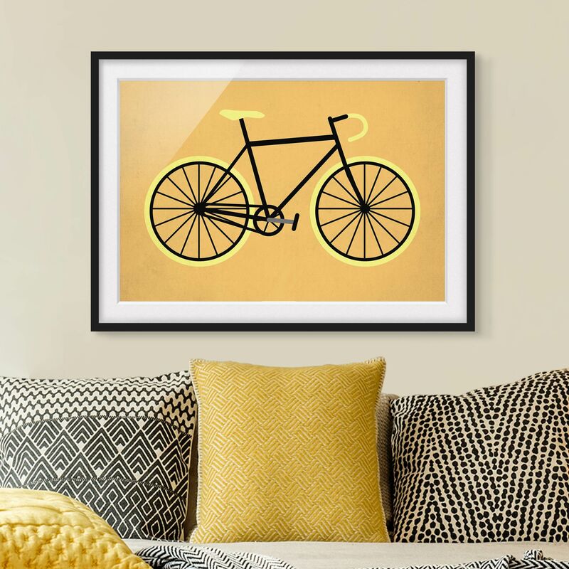 

Póster enmarcado - Bicicletta in giallo Dimensión LxA: 70cm x 100cm, Marco: Negro