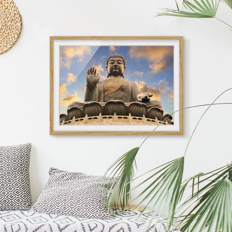 

Póster enmarcado - Big Buddha Dimensión LxA: 70cm x 100cm, Marco: Roble