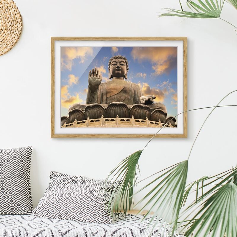 

Póster enmarcado - Big Buddha Dimensión LxA: 30cm x 40cm, Marco: Roble