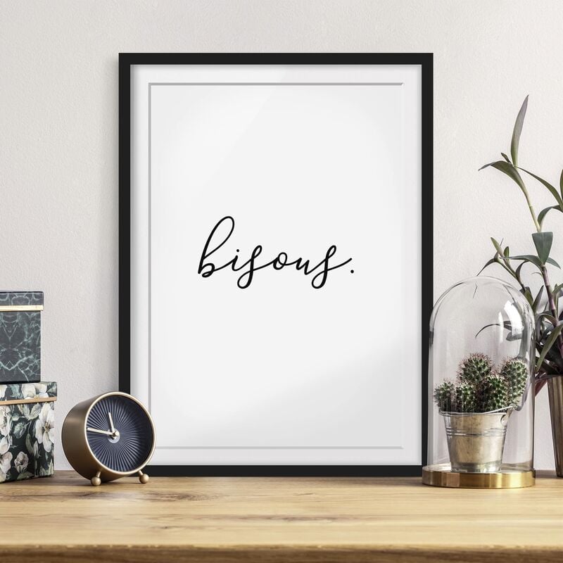 

Póster enmarcado - Bisous Dimensión LxA: 100cm x 70cm, Marco: Negro