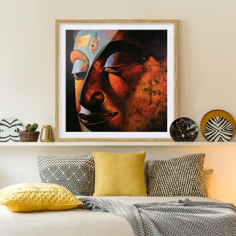 

Póster enmarcado - Bombay Buddha Dimensión LxA: 50cm x 50cm, Marco: Roble