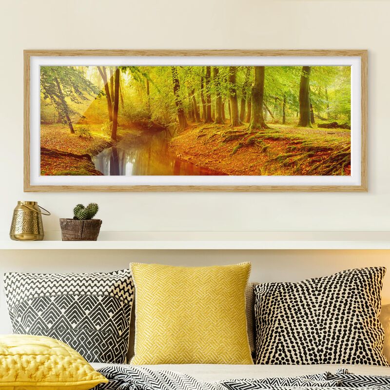 

Póster enmarcado - Bosco In Autunno Dimensión LxA: 30cm x 75cm, Marco: Roble