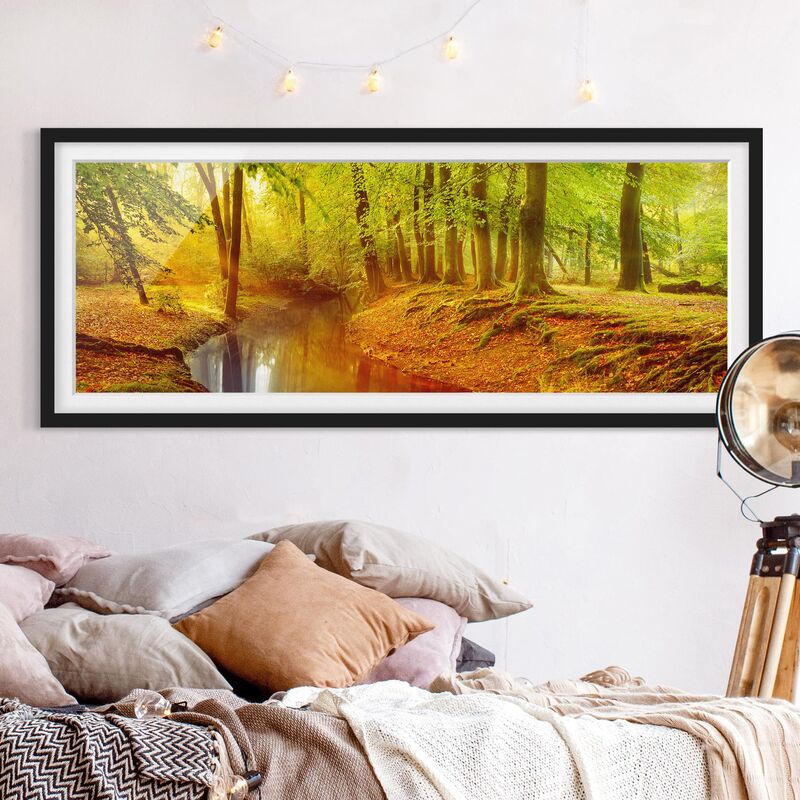 

Póster enmarcado - Bosco In Autunno Dimensión LxA: 30cm x 75cm, Marco: Negro