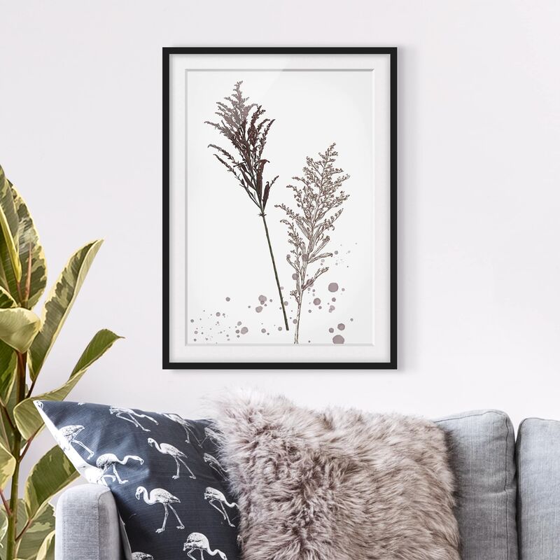 

Póster enmarcado - Botanico Acquerello - Festuca Canna Dimensión LxA: 55cm x 40cm, Marco: Negro