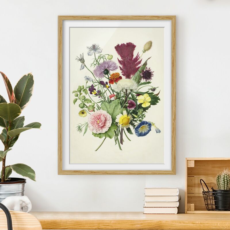 

Póster enmarcado - Bouquet di 1680 Dimensión LxA: 40cm x 30cm, Marco: Roble