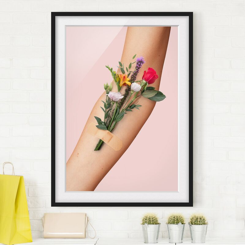 

Póster enmarcado - Braccio con i fiori Dimensión LxA: 70cm x 50cm, Marco: Negro