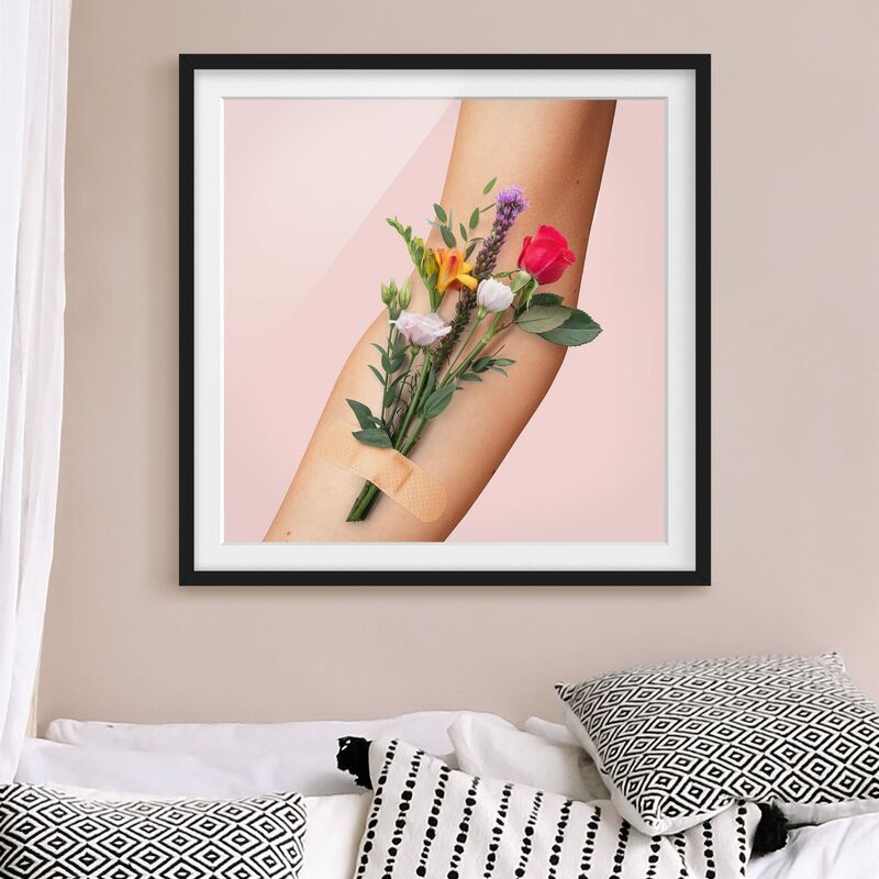 

Póster enmarcado - Braccio con i fiori Dimensión LxA: 20cm x 20cm, Marco: Negro