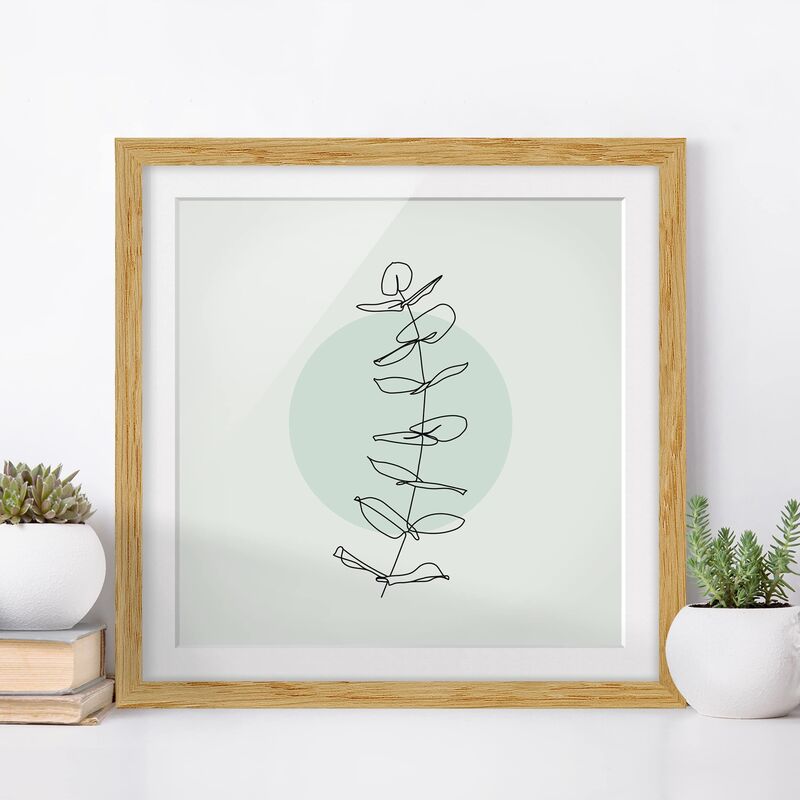 

Póster enmarcado - Branch Geometria Circle Line Art Dimensión LxA: 20cm x 20cm, Marco: Roble