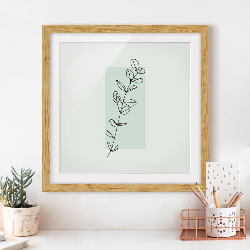 

Póster enmarcado - Branch Geometria Piazza Line Art Dimensión LxA: 50cm x 50cm, Marco: Roble