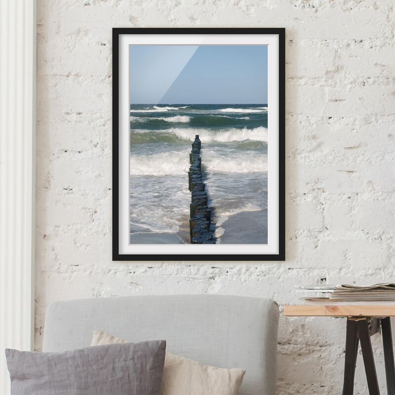 

Póster enmarcado - Breakwater Dimensión LxA: 24cm x 18cm, Marco: Negro