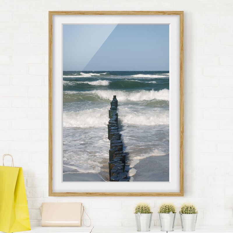 

Póster enmarcado - Breakwater Dimensión LxA: 55cm x 40cm, Marco: Roble