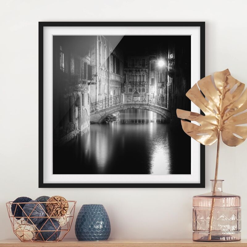 

Póster enmarcado - Bridge Venice Dimensión LxA: 30cm x 30cm, Marco: Negro