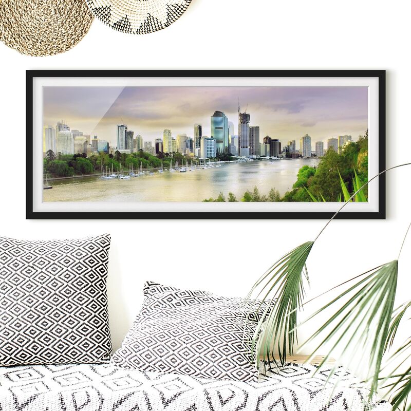 

Póster enmarcado - Brisbane Dimensión LxA: 50cm x 130cm, Marco: Negro