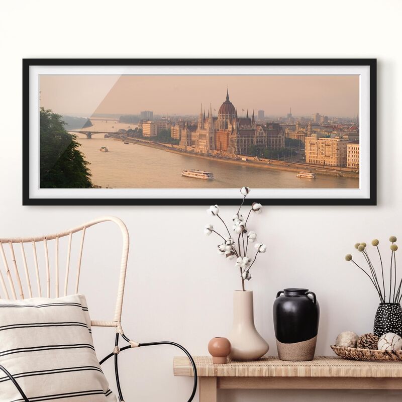 

Póster enmarcado - Budapest Orizzonte Dimensión LxA: 40cm x 100cm, Marco: Negro