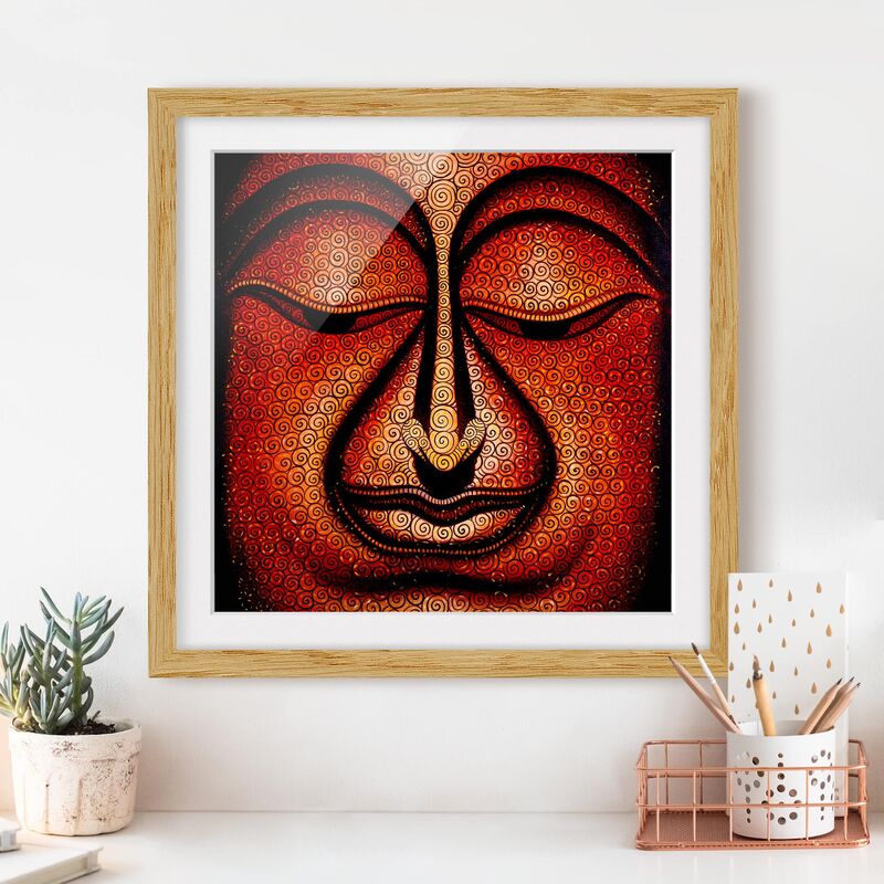 

Póster enmarcado - Buddha In Tibet Dimensión LxA: 70cm x 70cm, Marco: Roble