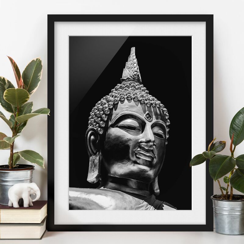 

Póster enmarcado - Buddha Statue Viso Dimensión LxA: 70cm x 50cm, Marco: Negro