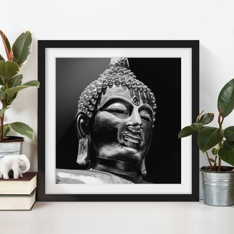 

Póster enmarcado - Buddha Statue Viso Dimensión LxA: 50cm x 50cm, Marco: Negro