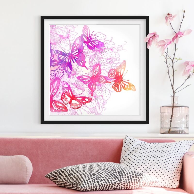 

Póster enmarcado - Butterfly Dream Dimensión LxA: 70cm x 70cm, Marco: Negro