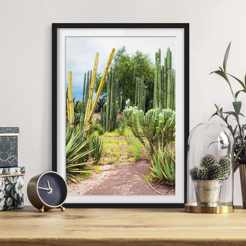 

Póster enmarcado - Cactus Landscape Dimensión LxA: 100cm x 70cm, Marco: Negro