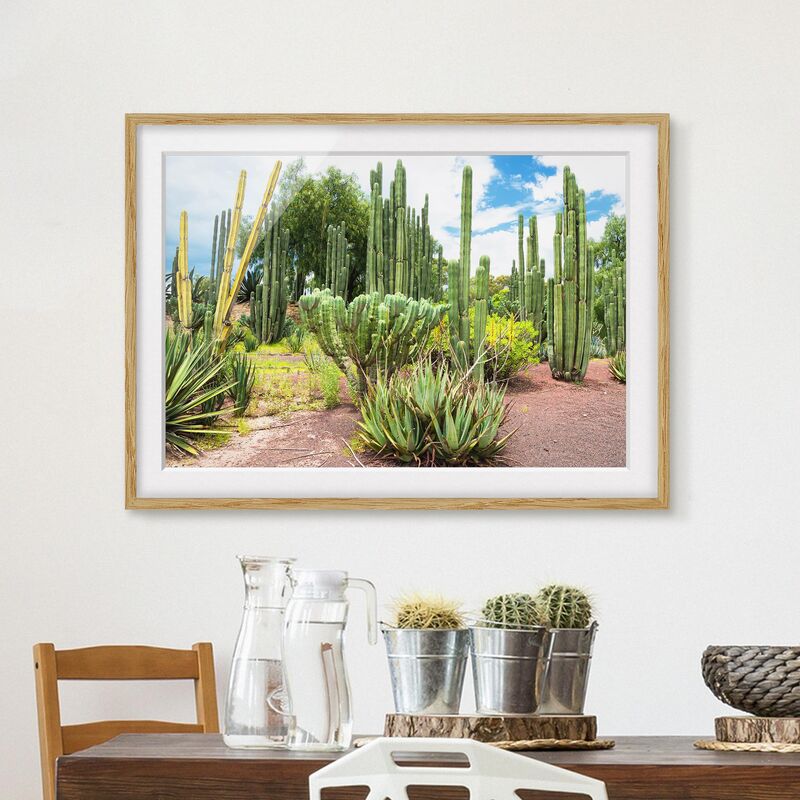 

Póster enmarcado - Cactus Landscape Dimensión LxA: 30cm x 40cm, Marco: Roble
