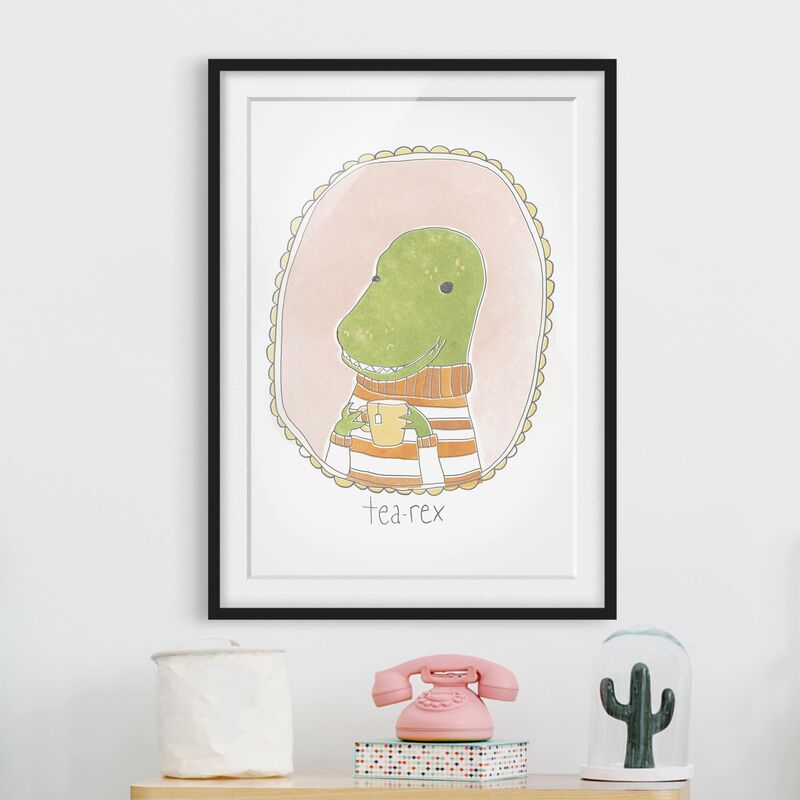 

Póster enmarcado - Caffeina Dino Dimensión LxA: 24cm x 18cm, Marco: Negro