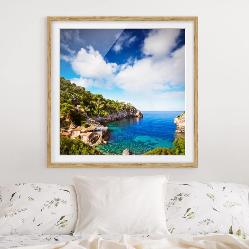 

Póster enmarcado - Cala De Deia In Majorca Dimensión LxA: 20cm x 20cm, Marco: Roble