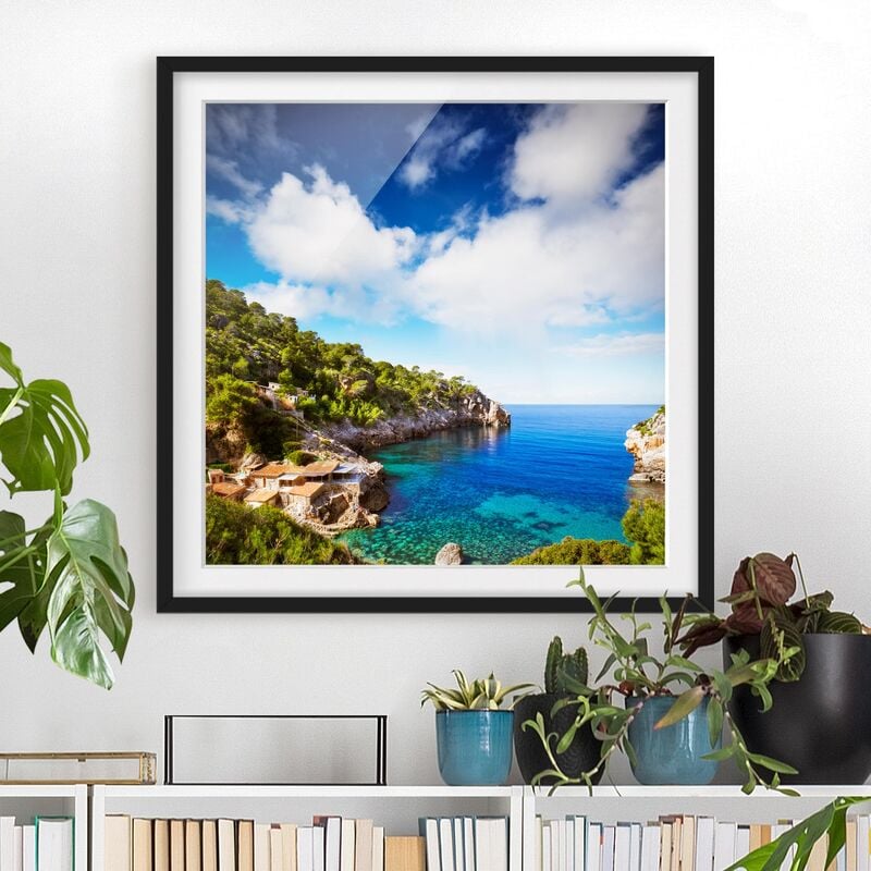 

Póster enmarcado - Cala De Deia In Majorca Dimensión LxA: 50cm x 50cm, Marco: Negro