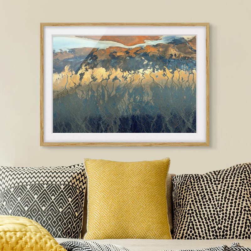 

Póster enmarcado - California From The Air Dimensión LxA: 40cm x 55cm, Marco: Roble