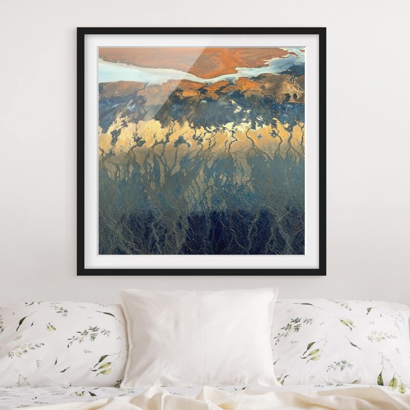 

Póster enmarcado - California From The Air Dimensión LxA: 70cm x 70cm, Marco: Negro
