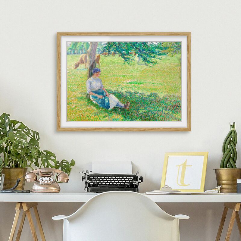 

Póster enmarcado - Camille Pissarro - Cowherd Dimensión LxA: 30cm x 40cm, Marco: Roble
