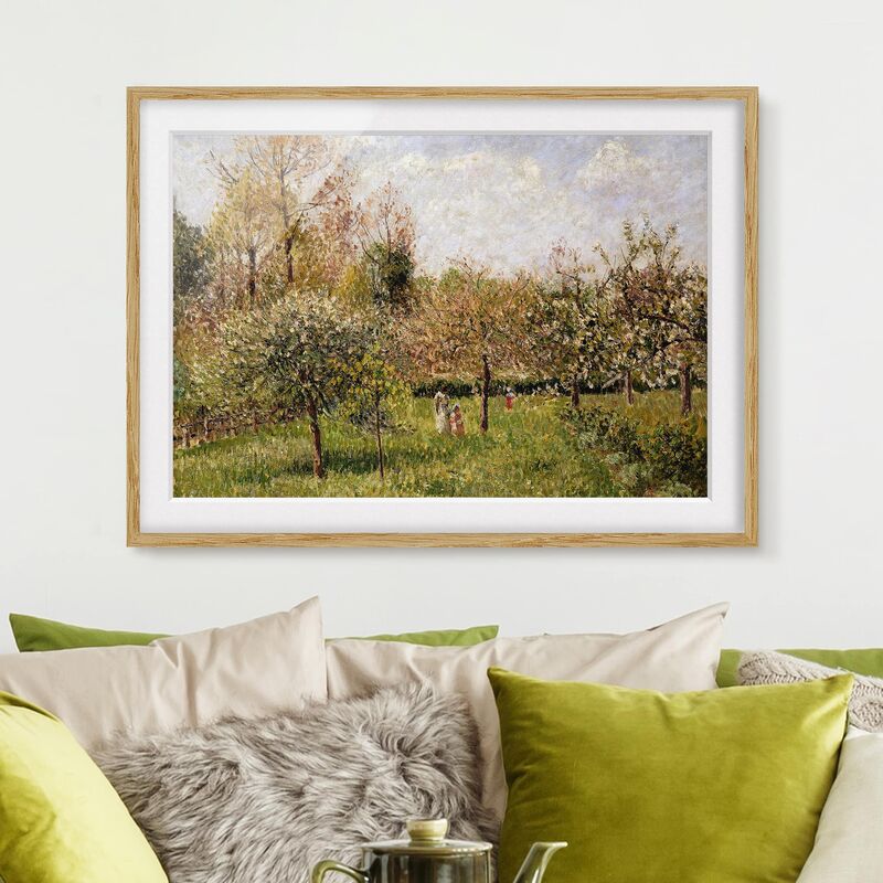 

Póster enmarcado - Camille Pissarro - Primavera in Eragny Dimensión LxA: 70cm x 100cm, Marco: Roble