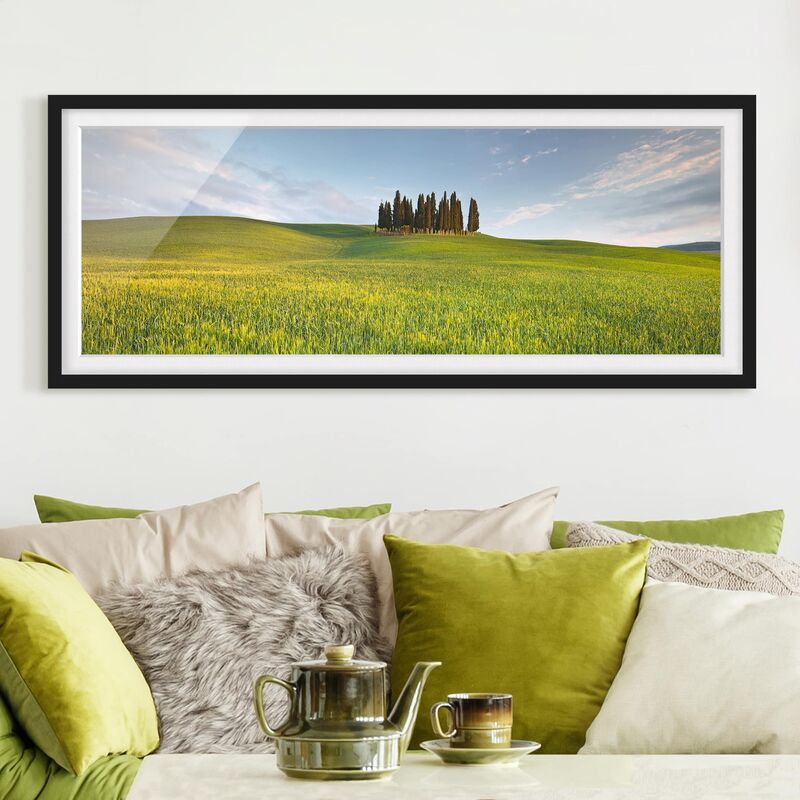 

Póster enmarcado - Campo Verde In Toscana Dimensión LxA: 20cm x 50cm, Marco: Negro