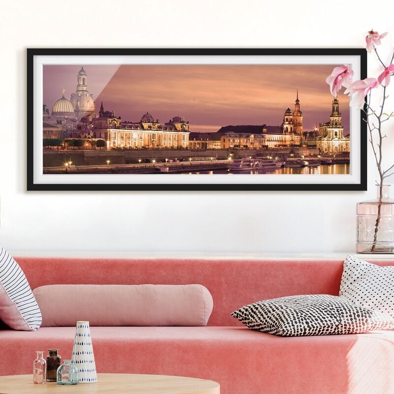 

Póster enmarcado - Canaletto Dresda Dimensión LxA: 20cm x 50cm, Marco: Negro