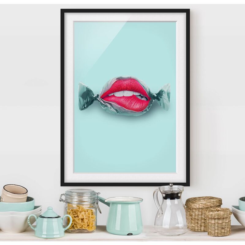

Póster enmarcado - Candy Con Labbra Dimensión LxA: 24cm x 18cm, Marco: Negro